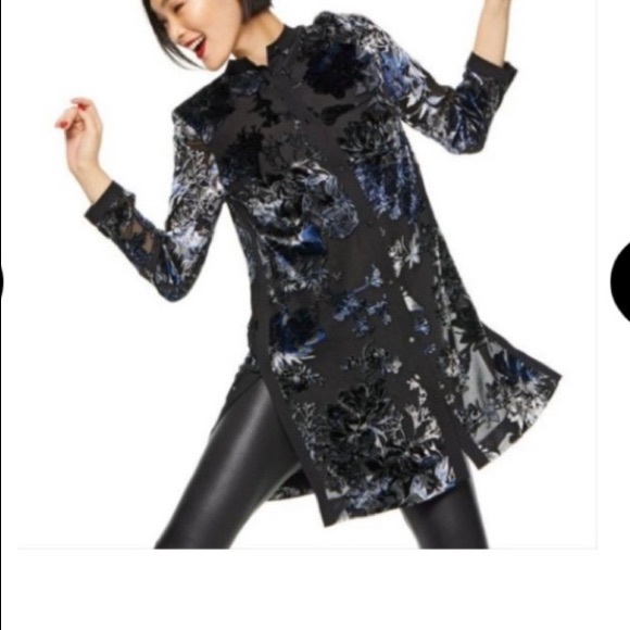 New MISOOK size 2X drama velvet tunic top - Picture 4 of 15